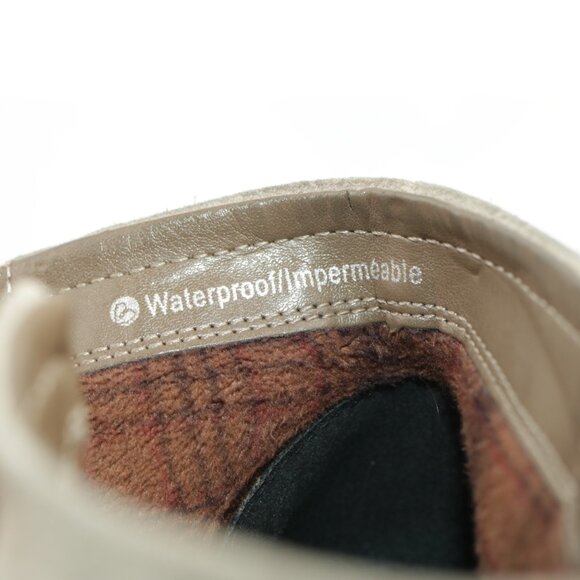 Blondo Womens Linda Boots Size 7 Waterproof Taupe Tan Suede Booties Block Heel - Picture 12 of 16